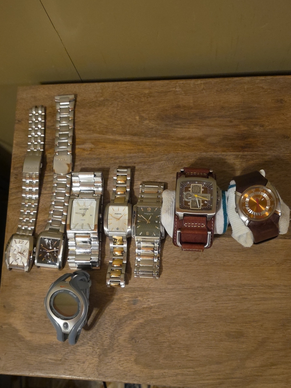 Huge Wholesale Watch Lot 7 Pieces Fossil Guess Diesel Untested Needs Battery Rep